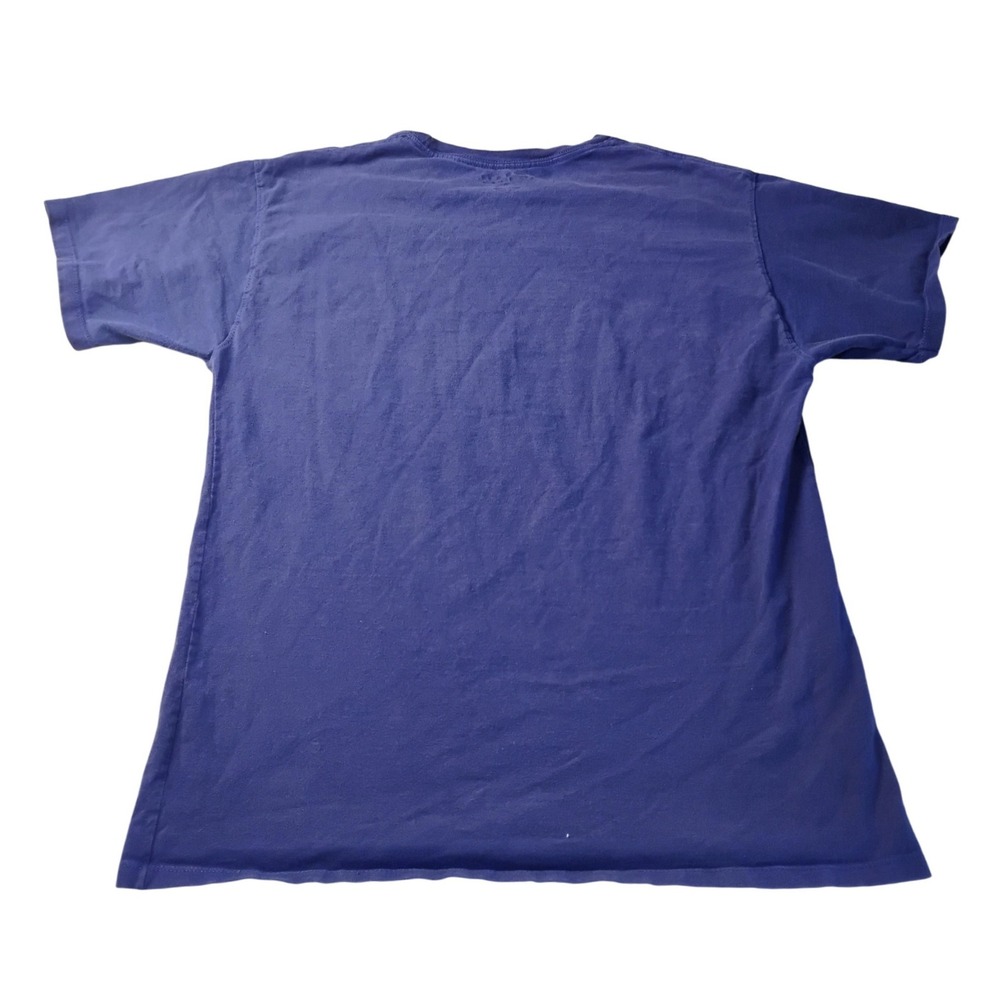 VTG Champion T-Shirt Men's L/XL Navy Blue Orange Large C Logo Athletic Tee Y2K - Picture 2 of 5